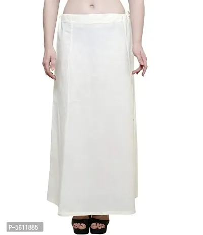 Women’s Cotton Petticoat with Interlock Thread Stitching (Free Size, Cream)-thumb0