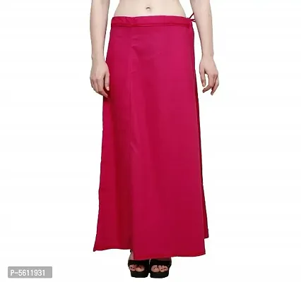 Women’s Cotton Petticoat with Interlock Thread Stitching (Free Size, Pink)