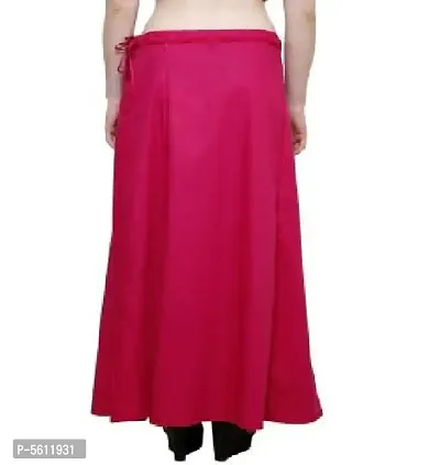 Women’s Cotton Petticoat with Interlock Thread Stitching (Free Size, Pink)-thumb2