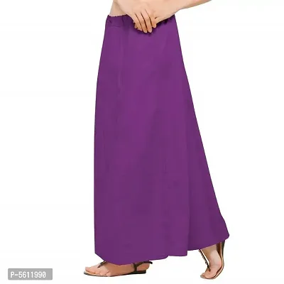 Women’s Cotton Petticoat with Interlock Thread Stitching (Free Size, Purple)-thumb3
