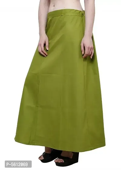 Women’s Cotton Petticoat with Interlock Thread Stitching (Free Size, Mehendi Green)-thumb0