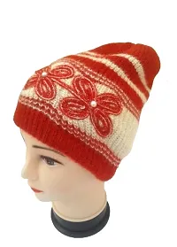 Women Winter Woolen Cap (Pack of 1) Red Color-thumb1