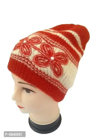 Women Winter Woolen Cap (Pack of 1) Red Color-thumb2