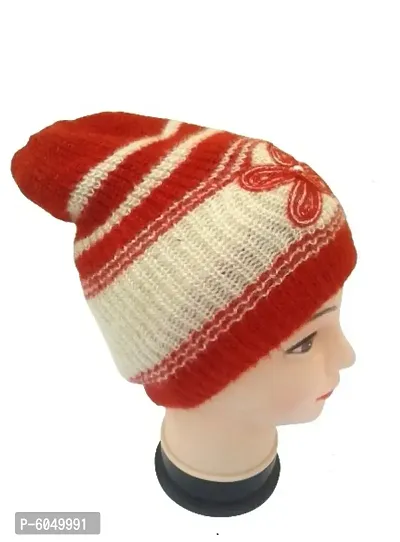 Women Winter Woolen Cap (Pack of 1) Red Color-thumb3