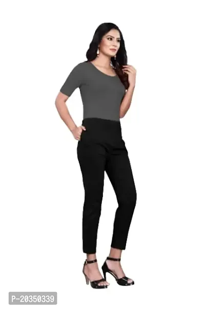 Aarshi Fashions Women's Stretchable Spandex Full Length Pants (Black)-thumb0