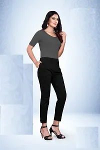 Aarshi Fashions Women's Stretchable Spandex Full Length Pants (Black)-thumb1