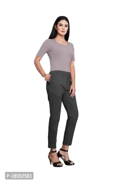 Aarshi Fashions Women's Stretchable Spandex Full Length Pants (Grey)