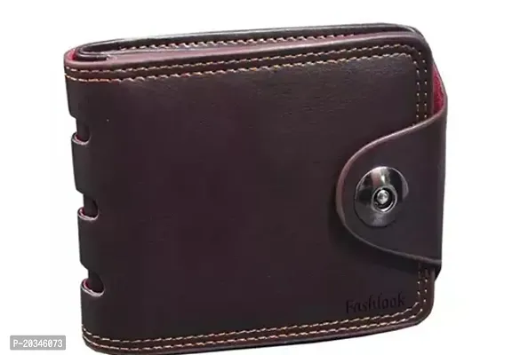 Designer Brown Leather Solid Two Fold Wallet For Men-thumb0