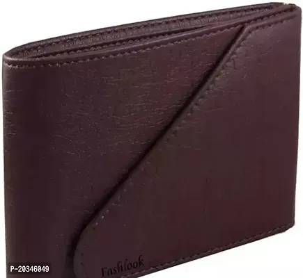 Designer Brown Leather Solid Two Fold Wallet For Men-thumb0