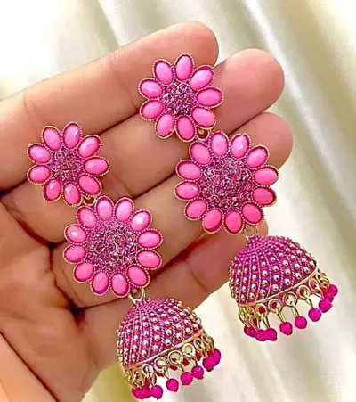 Beautiful Floral Design Jhumka Earring