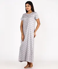 Women's Pure Cotton Maternity Daily Wear Printed Sleepwear Nightdresses Pack of  ( GREY )-thumb1