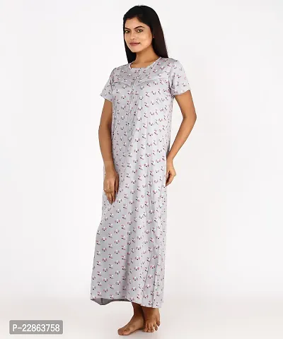 Women's Pure Cotton Maternity Daily Wear Printed Sleepwear Nightdresses Pack of  ( GREY )-thumb2