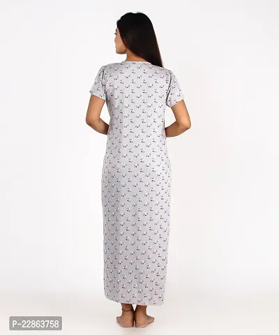 Women's Pure Cotton Maternity Daily Wear Printed Sleepwear Nightdresses Pack of  ( GREY )-thumb3