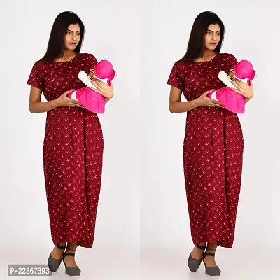 Classic Cotton Printed Maternity Night Gowns for Women, Pack of 2-thumb5