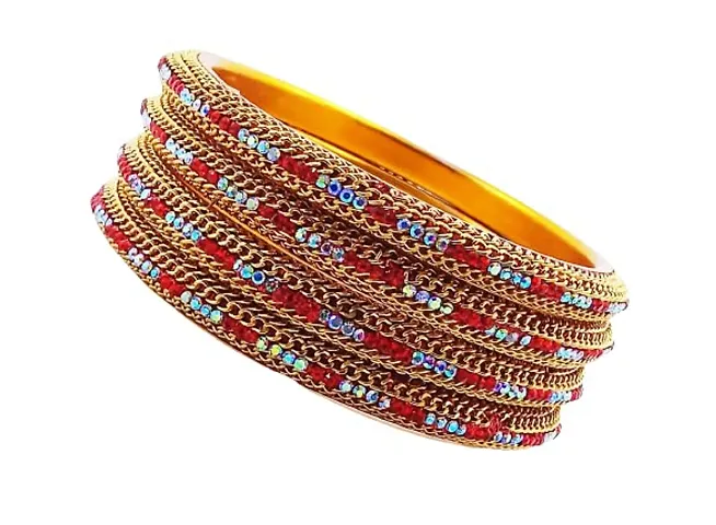 Colored Traditional Bangles Kada for Women & Girls on Traditional & Festive Occasion Set of 4..