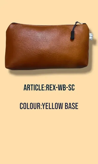 Leather Pencil Bag Pouch with Zipper (Dark Brown)