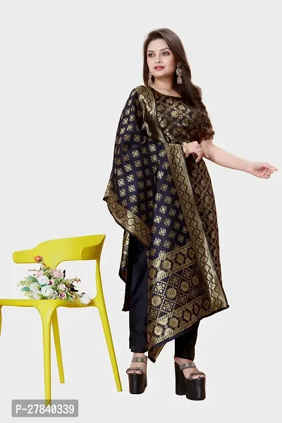 Designer Silk Unstitched Dress Material Top With Bottom Wear And Dupatta Set for Women-thumb0