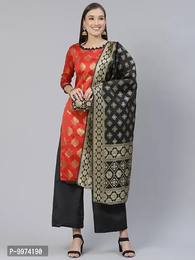 Fancy Banarasi Silk Unstitched  Suit With Duppata-thumb0