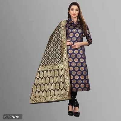 Fancy Banarasi Silk Unstitched  Suit With Duppata-thumb0