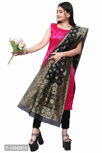 Elegant Pink Silk Jacquard Dress Material with Dupatta For Women-thumb0