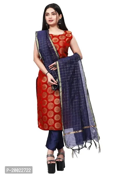 Womens Woven Design Kurta Pant With Dupatta Set