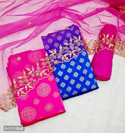 Elegant Banarasi Silk Dress Material With Dupatta Combo