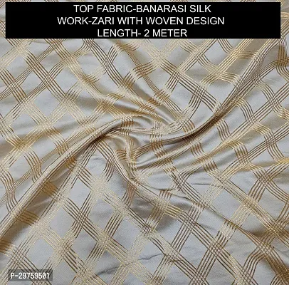 Elegant Beige Banarasi Silk Brocade Dress Material without Dupatta For Women-thumb2