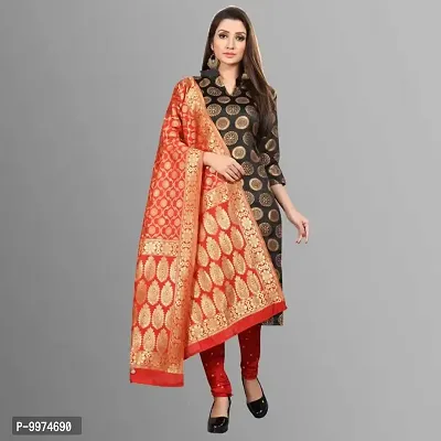 Fancy Banarasi Silk Unstitched  Suit With Duppata-thumb0