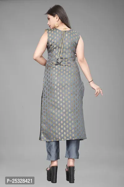 Fancy Jacquard Kurta Set For Women-thumb4