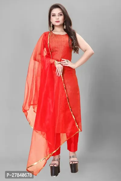 Designer Silk Unstitched Dress Material Top With Bottom Wear And Dupatta Set for Women