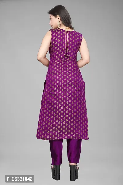 Fancy Jacquard Kurta Set For Women-thumb3