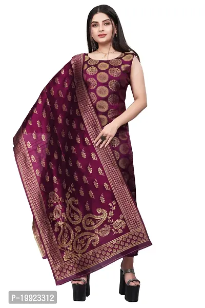 Elegant Purple Jacquard Art Silk Kurta with Pant And Dupatta Set For Women-thumb0