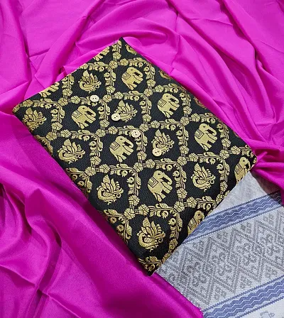 Stylish Banarasi Silk Jacquard Unstitched Suit