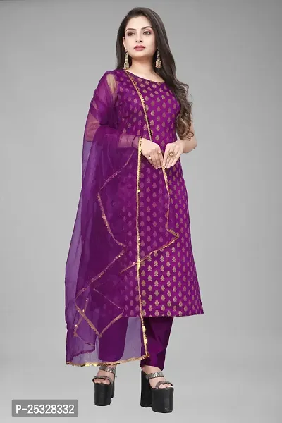 Fancy Jacquard Kurta Set For Women