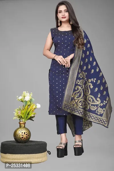 Fancy Jacquard Kurta Set For Women-thumb0