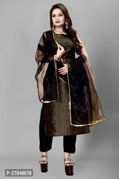 Designer Silk Unstitched Dress Material Top With Bottom Wear And Dupatta Set for Women