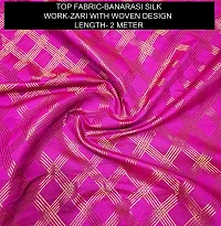 Elegant Pink Banarasi Silk Brocade Dress Material without Dupatta For Women-thumb1