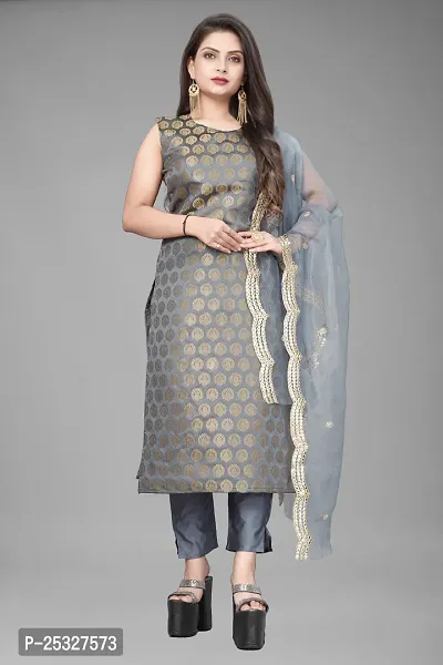 Fancy Jacquard Kurta Set For Women-thumb0