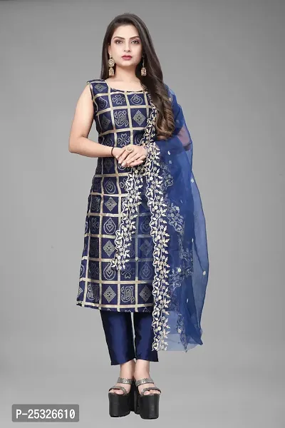 Fancy Jacquard Kurta Set For Women-thumb0