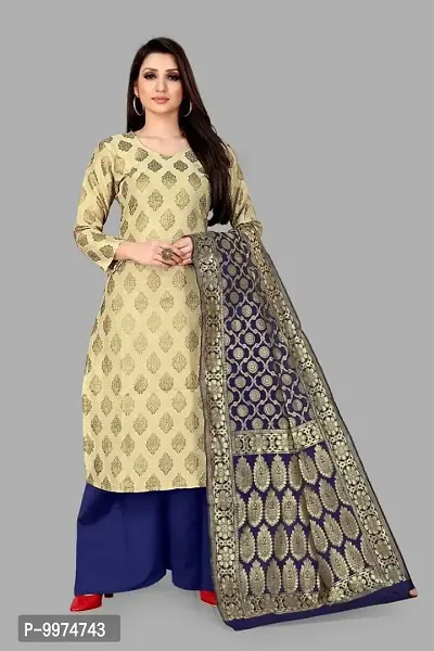 Fancy Banarasi Silk Unstitched  Suit With Duppata-thumb0