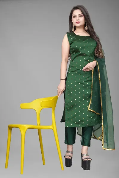 A-Line Woven Design Jacquard Kurta Set