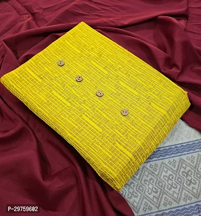 Elegant Yellow Banarasi Silk Brocade Dress Material without Dupatta For Women