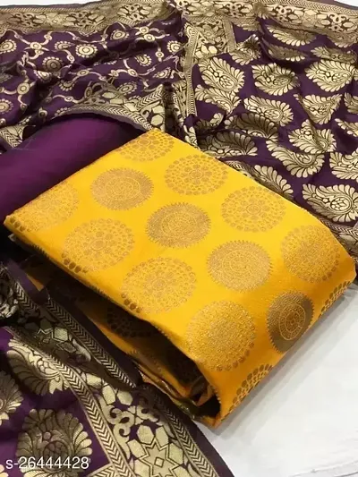 Festive Wear Stylish Banarasi Printed Unstitched Dress Material