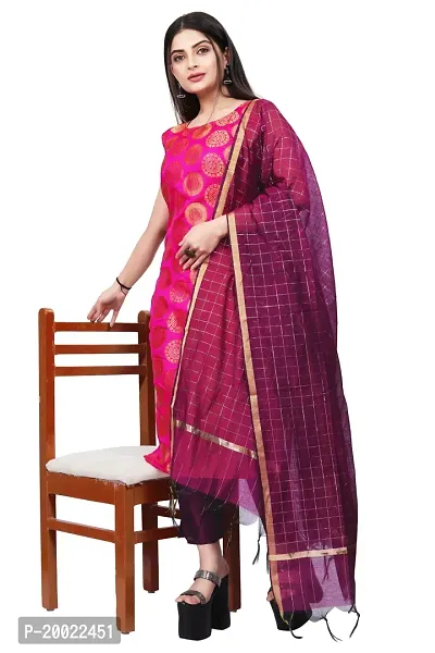 Womens Woven Design Kurta Pant With Dupatta Set-thumb0