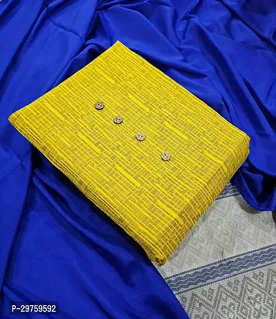 Elegant Yellow Banarasi Silk Brocade Dress Material without Dupatta For Women