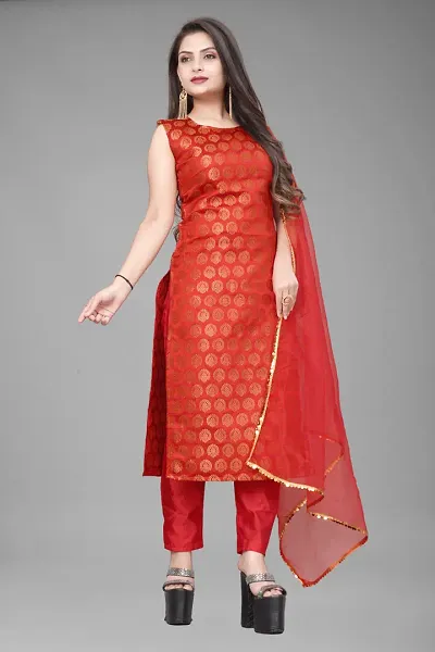 Fancy Jacquard Kurta Set For Women