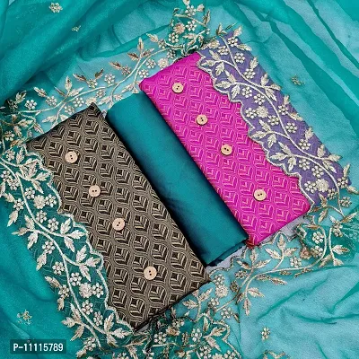 Elegant Banarasi Silk Dress Material With Dupatta Combo