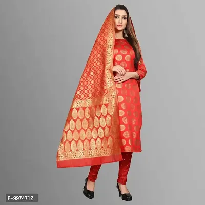 Fancy Banarasi Silk Unstitched  Suit With Duppata-thumb0