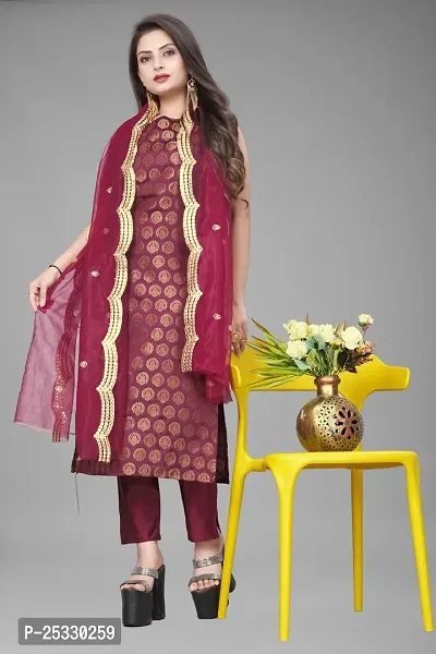 Fancy Jacquard Kurta Set For Women