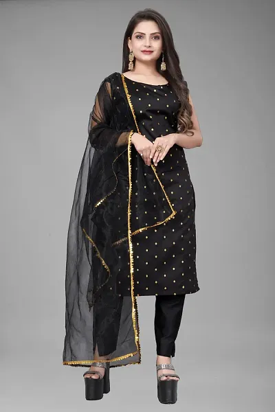 A-Line Woven Design Jacquard kurta Set